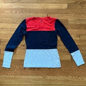 Tommy Hilfiger Scoop Neck Heritage Striped Cotton Long Sleeve